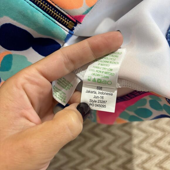 Lilly Pulitzer Sally Knit Fit & Flare Scuba Dress Multi Ocean Jewels - Picture 9 of 10